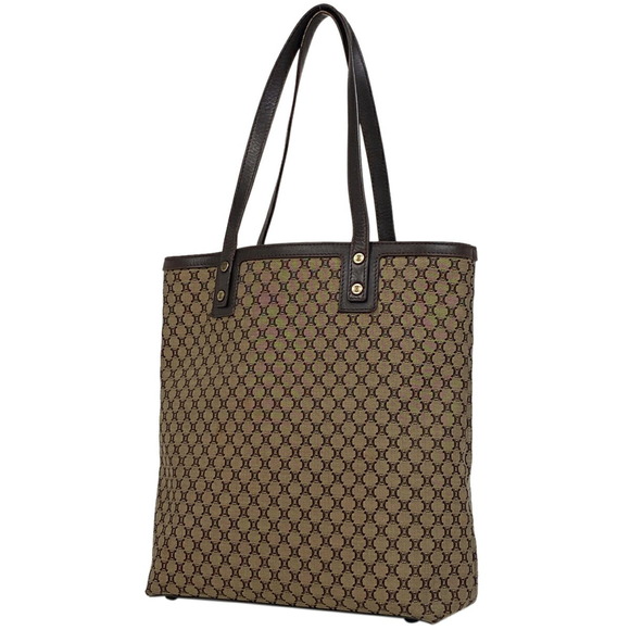 Celine Macadam Pattern Canvas Shoulder Tote Bag Brown - Picture 1 of 6